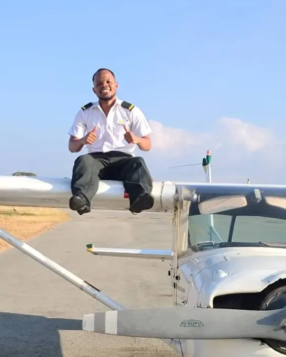 Alpha student pilot after his first solo flight